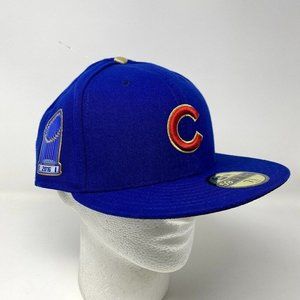NWT Chicago Cubs 2016‎ World Series Champions Fitted Hat 7 5/8 MLB Baseball Gold
